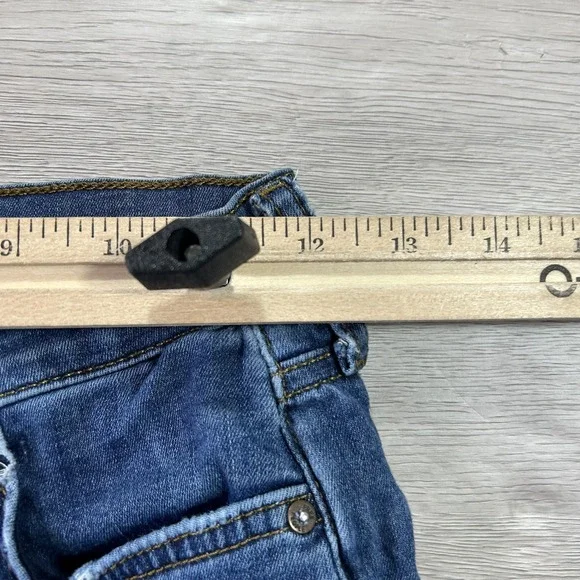 Free People Skinny Jeans Womens 24 Blue Dark Wash Ripped Knees Stretch Denim - Picture 9 of 15